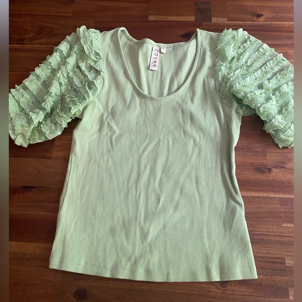 Dolan lime green accent sleeve tee